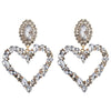 Classy Lady Baroque Heart Earrings with Drop Rhinestone