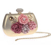 Exquisite Flower Clutches Lady Evening Bag For Wedding Banquet Party Purse Female Gold Blue Handbags