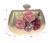Exquisite Flower Clutches Lady Evening Bag For Wedding Banquet Party Purse Female Gold Blue Handbags