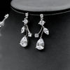 Floral Cubic Zirconia Wedding Jewelry Necklaces Earring Set