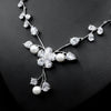 Floral Cubic Zirconia Wedding Jewelry Necklaces Earring Set
