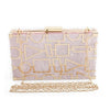 Geometric Hollow Out Velour Evening Bag