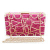 Geometric Hollow Out Velour Evening Bag