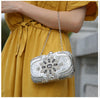 Luxy Moon Beaded Clutch Purse Silver Evening Bags