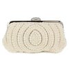 Luxy Moon Beaded Evening Bag Pearls Diamonds Clutch