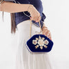 Luxy Moon Beaded Flower Velvet Evening Bag
