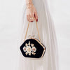Luxy Moon Beaded Flower Velvet Evening Bag