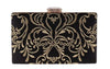 Luxy Moon Black Evening Bag Diamond Embroidery Flower Clutch