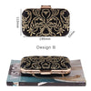 Luxy Moon Black Evening Bag Diamond Embroidery Flower Clutch