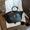 Luxy Moon Black Leather Belly Fanny Pack Belt Purse