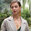 Luxy Moon Bohemian Rainbow Beaded Long Tassel Earrings For Women