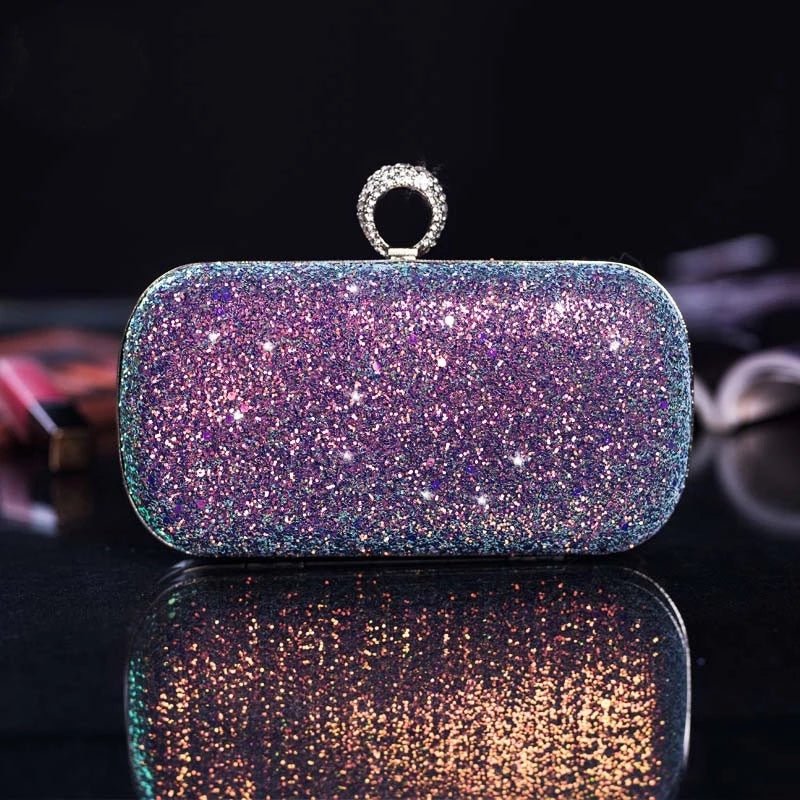 Evening Clutch Purple Glitter Bag Purple Glitter Clutch Elegant