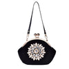 Luxy Moon Diamond Flower Velvet Clutch Purse