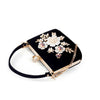 Luxy Moon Diamond Flower Velvet Hand Clutch Bag