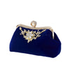 Luxy Moon Diamond Flower Velvet Party Clutch Bag