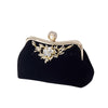 Luxy Moon Diamond Flower Velvet Party Clutch Bag