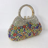 Luxy Moon Full Rhinestones Clutch Metal Flower Evening Bag