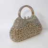 Luxy Moon Full Rhinestones Clutch Metal Flower Evening Bag