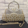 Luxy Moon Full Rhinestones Clutch Metal Flower Evening Bag