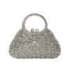Luxy Moon Full Rhinestones Clutch Metal Flower Evening Bag