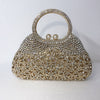 Luxy Moon Full Rhinestones Clutch Metal Flower Evening Bag