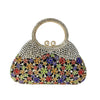 Luxy Moon Full Rhinestones Clutch Metal Flower Evening Bag