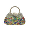 Luxy Moon Full Rhinestones Clutch Metal Flower Evening Bag