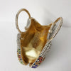 Luxy Moon Full Rhinestones Clutch Metal Flower Evening Bag