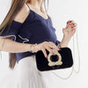 Luxy Moon Gorgeous Rhinestone Velvet Evening Clutch