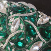 Luxy Moon Leaf Crystal Green Clutch Gorgeous Evening Purse