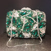 Luxy Moon Leaf Crystal Green Clutch Gorgeous Evening Purse