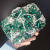 Luxy Moon Leaf Crystal Green Clutch Gorgeous Evening Purse