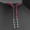 Luxy Moon Long Chain Pendant Cubic Zirconia Wedding Jewelry Sets