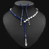 Luxy Moon Long Chain Pendant Cubic Zirconia Wedding Jewelry Sets