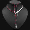 Luxy Moon Long Chain Pendant Cubic Zirconia Wedding Jewelry Sets