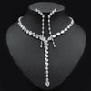 Luxy Moon Long Chain Pendant Cubic Zirconia Wedding Jewelry Sets