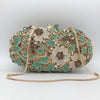 Luxy Moon Luxury Green Clutch Floral Purse With Dress