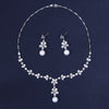 Luxy Moon Pearl Flower Pendant Cubic Zirconia Wedding Jewelry Sets For Women