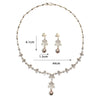 Luxy Moon Pearl Flower Pendant Cubic Zirconia Wedding Jewelry Sets For Women