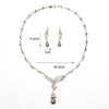 Luxy Moon Pearl Pendant Cubic Zirconia Wedding Jewelry Sets For Bridal