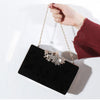 Luxy Moon Rhinestone Evening Bag Exquisite Flower Lock Clutch