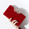 Luxy Moon Rhinestone Evening Bag Exquisite Flower Lock Clutch