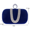 Luxy Moon Rhinestone Evening Bag Suede Velvet Ring Clutch