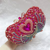 Luxy Moon Rose Red Heart Prom Clutch Purse