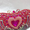 Luxy Moon Rose Red Heart Prom Clutch Purse