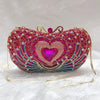 Luxy Moon Rose Red Heart Prom Clutch Purse
