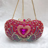 Luxy Moon Rose Red Heart Prom Clutch Purse