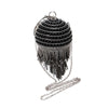 Luxy Moon Round Evening Bag Diamonds Pearl Tassel Clutch