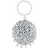 Luxy Moon Round Sequins Vintage Clutch With Handle