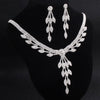 Luxy Moon Silver Rhinestone Crystal Wedding Jewelry Sets